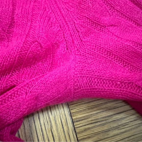 White + Warren XS Pink 100% Cashmere Cable Knit Open Cardigan Sweater - Picture 6 of 9